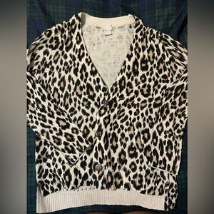 CHICOS cheetah cardigan